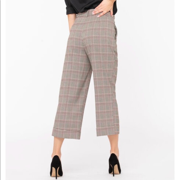 🆕Sz 4 Plaid Wide Leg Crop Pant - Picture 4 of 8
